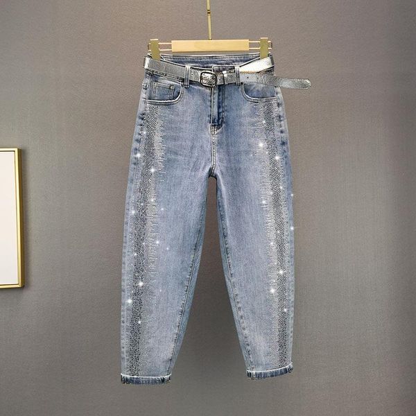 women's jeans heavy drilling 2021 spring summer high waist loose ninth pants girls casual blue denim lady trousers
women's jeans heavy drilling 2021 spring summer high waist loose ninth pants girls casual blue denim lady trousers