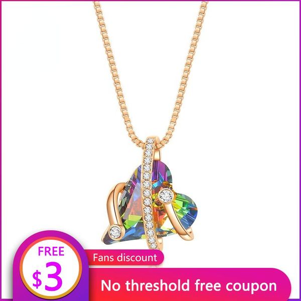pendant necklaces rieen 2021 aurora love necklace design fashion electroplating gold inlaid dazzling crystal heart female, Silver
pendant necklaces rieen 2021 aurora love necklace design fashion electroplating gold inlaid dazzling crystal heart female, Silver
