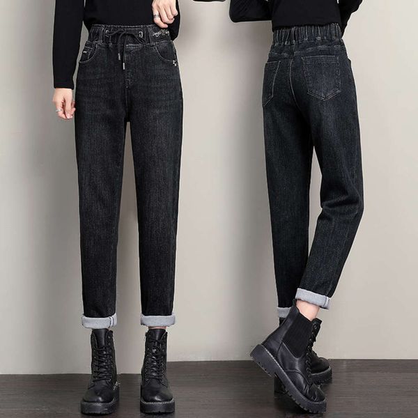 cowboy pants women's spring and autumn black elastic 25-29 old leisure slim, Blue