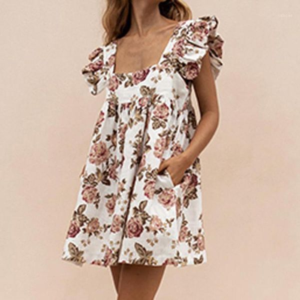 women summer dress elegant square collar pocket ruffles short sleeve mini bohemian beach party dresses vestido skirts, Black
women summer dress elegant square collar pocket ruffles short sleeve mini bohemian beach party dresses vestido skirts, Black