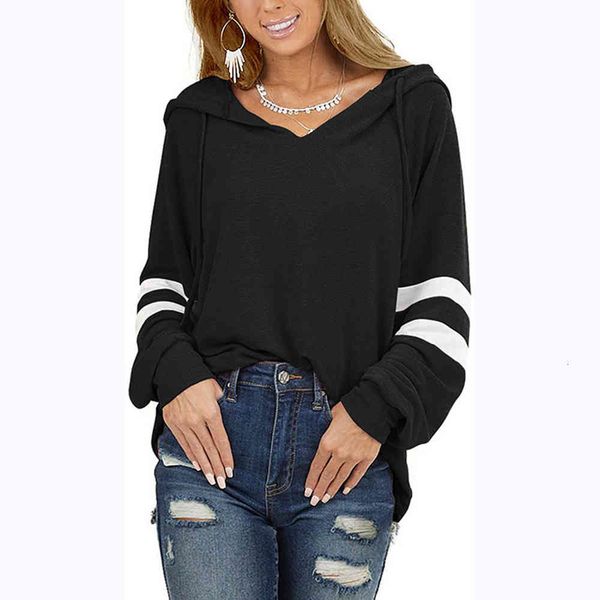 women hoodie 2021 autumn new european and american fashion casual hooded drawstring solid color long-sleeved loose sweater top, Black
women hoodie 2021 autumn new european and american fashion casual hooded drawstring solid color long-sleeved loose sweater top, Black