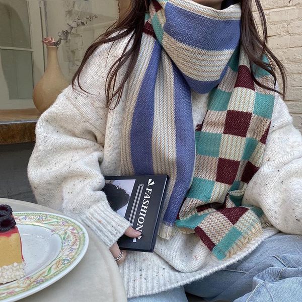 women fashion print plaid british neck scarf matching color warm wool shawls office lady thick bandana autumn winter scarves, Blue;gray
women fashion print plaid british neck scarf matching color warm wool shawls office lady thick bandana autumn winter scarves, Blue;gray