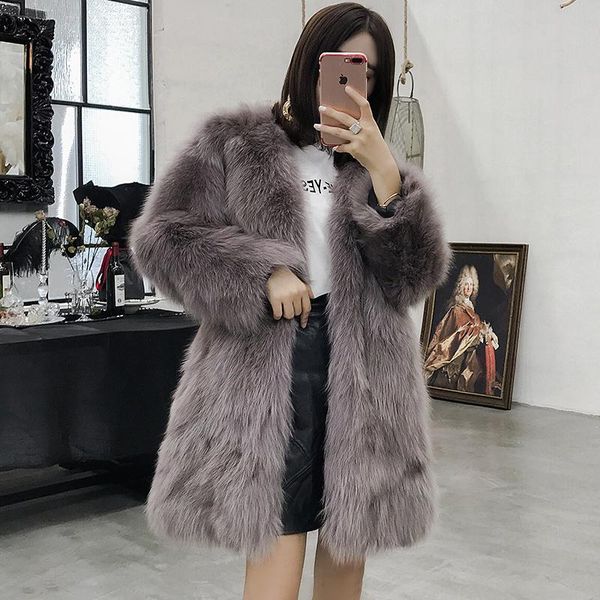 women's fur & faux clothes autumn long coats winter women real coat korean pink jacket chaqueta mujer my979, Black
women's fur & faux clothes autumn long coats winter women real coat korean pink jacket chaqueta mujer my979, Black