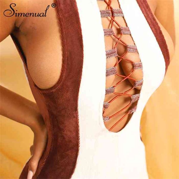 simenual corduroy lace up patchwork jumpsuits sleeveless women bodycon casual streetwear bodystocking skinny, Black;white
simenual corduroy lace up patchwork jumpsuits sleeveless women bodycon casual streetwear bodystocking skinny, Black;white