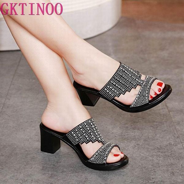 slippers gktinoo women shoes summer peep toe slides party evening chunky high heels slipper crystal ladies big size 41 42, Black
slippers gktinoo women shoes summer peep toe slides party evening chunky high heels slipper crystal ladies big size 41 42, Black