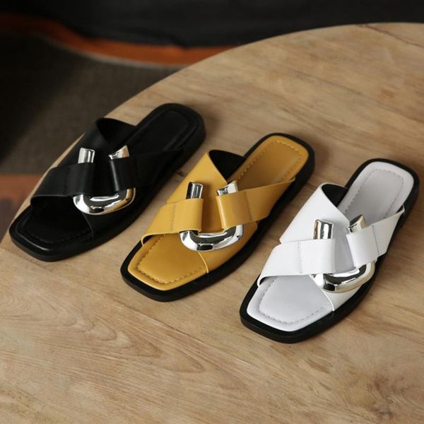 slippers summer women flat slides for ladies genuine leather bling mules round toe shoes, Black
slippers summer women flat slides for ladies genuine leather bling mules round toe shoes, Black