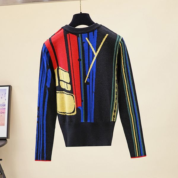 knits autumn and winter fashion women colorful graffiti jacquard pullover o-neck thick aesthetic sweater, White
knits autumn and winter fashion women colorful graffiti jacquard pullover o-neck thick aesthetic sweater, White