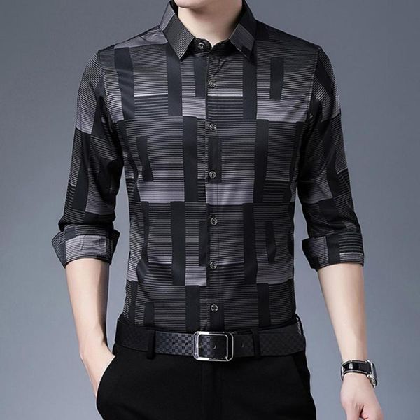 men's dress shirts all match fabulous plaid fit print men quick dry shirt buttons for going out, White;black
men's dress shirts all match fabulous plaid fit print men quick dry shirt buttons for going out, White;black