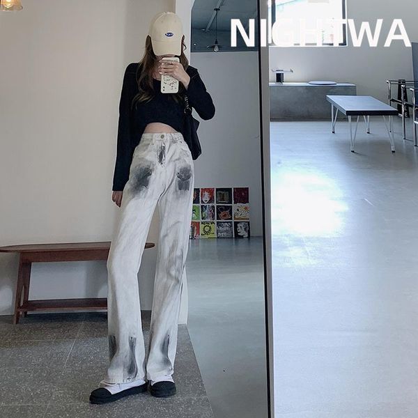 women's jeans nightwa woman tie dye jean high waist wide leg denim clothing streetwear vintage quality fashion harajuku straight cowboy, Blue 
women's jeans nightwa woman tie dye jean high waist wide leg denim clothing streetwear vintage quality fashion harajuku straight cowboy, Blue