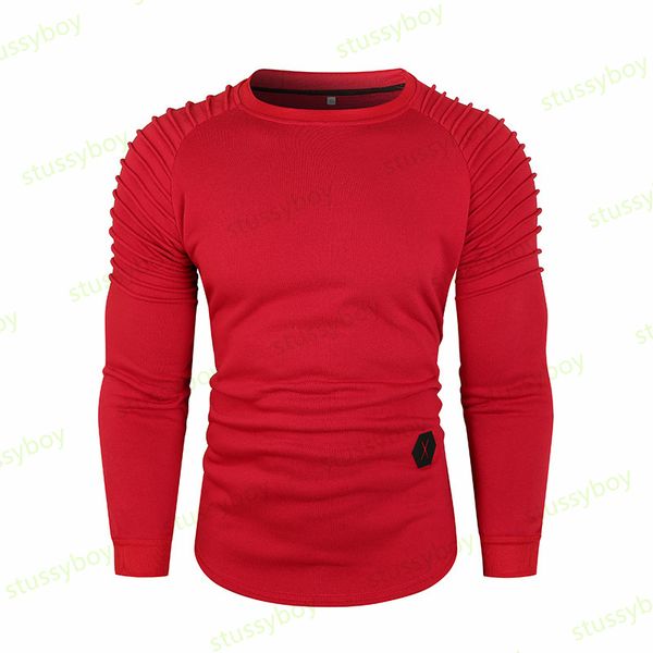 fashion mens round neck hoodies man shoulder sleeve and pleated sweater male solid color spell leather s-2xl, Black
fashion mens round neck hoodies man shoulder sleeve and pleated sweater male solid color spell leather s-2xl, Black