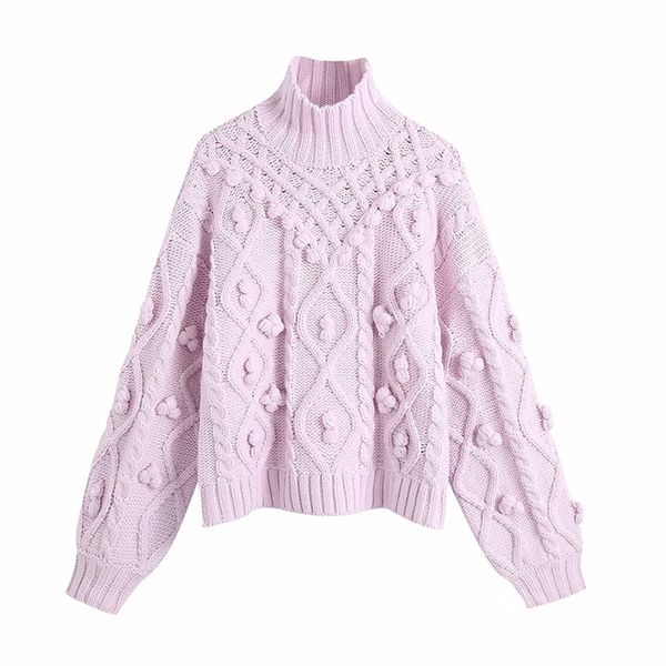 winter women retro loose sweet ball ornaments woven half high neck long sleeve female sweater 210531, White
winter women retro loose sweet ball ornaments woven half high neck long sleeve female sweater 210531, White