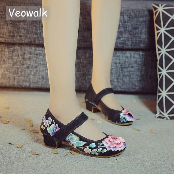 dress shoes veowalk vintage floral embroidered women low block heels canvas mary jane buckles elegant ladies comfort denim pump, Black
dress shoes veowalk vintage floral embroidered women low block heels canvas mary jane buckles elegant ladies comfort denim pump, Black
