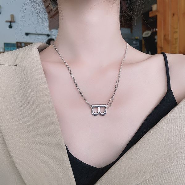 chaosheng s925 sterling silver splicing letter b korean minority design sense versatile fashion clavicle chain necklace
chaosheng s925 sterling silver splicing letter b korean minority design sense versatile fashion clavicle chain necklace