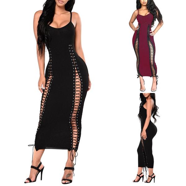 casual dresses women tie-up sheath dress, adults solid color v-neck spaghetti strap cutout, Black;gray
casual dresses women tie-up sheath dress, adults solid color v-neck spaghetti strap cutout, Black;gray