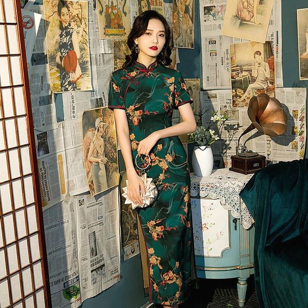 sheng coco spring xiangyun gauze cheongsam silk traditional chinese dresses moder short sleeve navy green flowers 4xl 3xl ethnic clothi, Red
sheng coco spring xiangyun gauze cheongsam silk traditional chinese dresses moder short sleeve navy green flowers 4xl 3xl ethnic clothi, Red