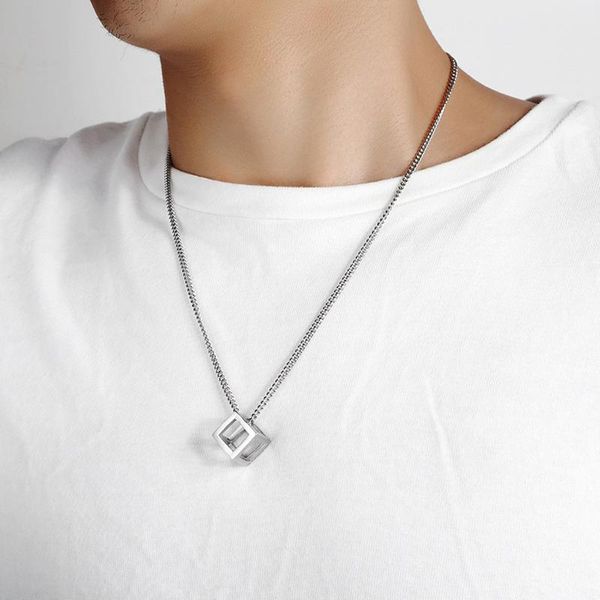 pendant necklaces men boy gifts industrial style punk cube shape hollow out necklace cool hip hop rock fashion jewelry accessories party, Silver
pendant necklaces men boy gifts industrial style punk cube shape hollow out necklace cool hip hop rock fashion jewelry accessories party, Silver