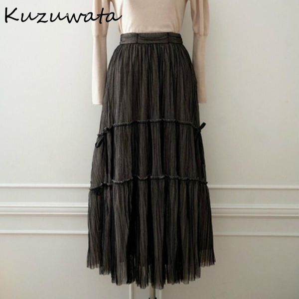skirts kuzuwata fashion voile drawstring bow women skirt 2021 spring elegant mid length sweet high waist pleated femme jupe, Black
skirts kuzuwata fashion voile drawstring bow women skirt 2021 spring elegant mid length sweet high waist pleated femme jupe, Black