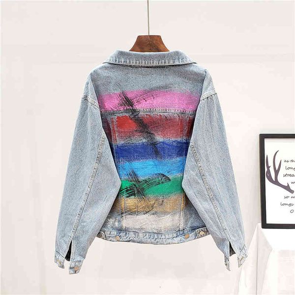 jacket vintage denim women outerwear loose korean long sleeve jacket female fashion graffiti washed blue short jeans coat, Black;brown
jacket vintage denim women outerwear loose korean long sleeve jacket female fashion graffiti washed blue short jeans coat, Black;brown