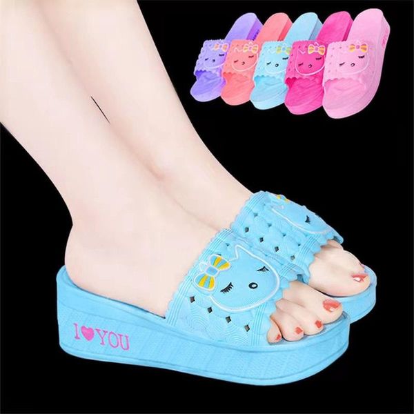 sweet thick soled women's slippers beautiful for girl summer shoes, Black