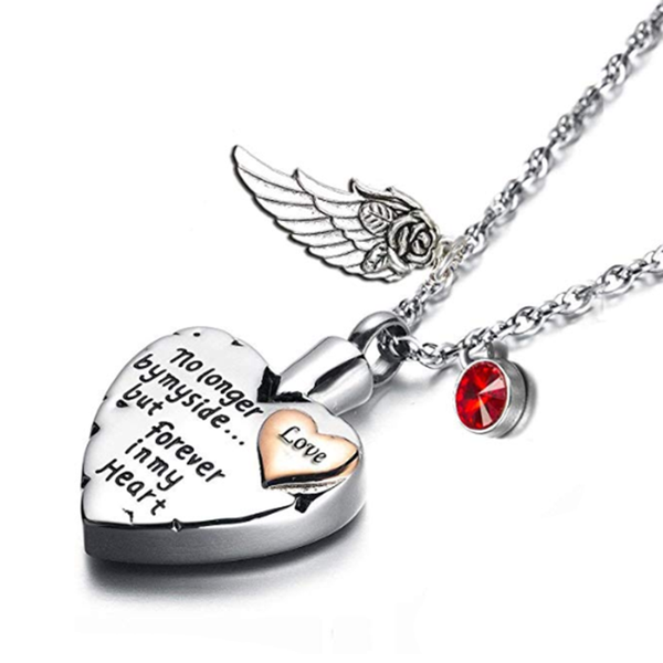 pendant necklaces heart cremation urn necklace for ashes angel wing jewelry and birthstones no longer by my side but forever in, Silver
pendant necklaces heart cremation urn necklace for ashes angel wing jewelry and birthstones no longer by my side but forever in, Silver