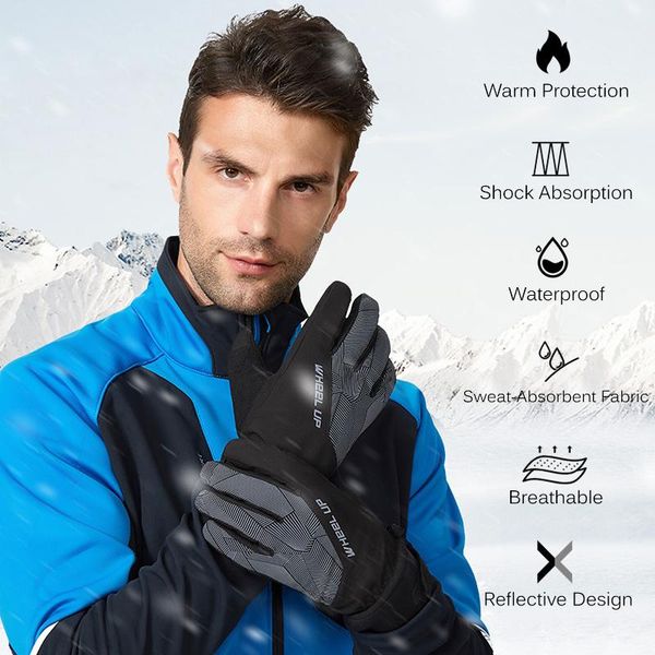 cycling gloves winter ski waterproof windproof thicken warm fleece snowboard men bicycle for adult, Black
cycling gloves winter ski waterproof windproof thicken warm fleece snowboard men bicycle for adult, Black