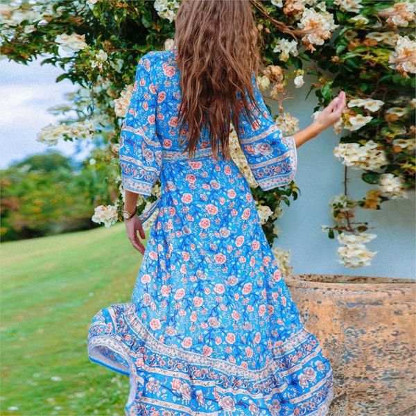 dresses rose print boho maxi v-neck with tie hippie chic women es casual long sleeve autumn beach vestidos 02m7, Black;gray
dresses rose print boho maxi v-neck with tie hippie chic women es casual long sleeve autumn beach vestidos 02m7, Black;gray