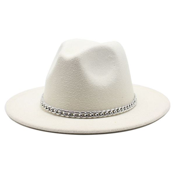 berets wide brim fedora hat women men imitation wool felt hats with metal chain decor panama fedoras chapeau sombrero, Blue;gray
berets wide brim fedora hat women men imitation wool felt hats with metal chain decor panama fedoras chapeau sombrero, Blue;gray