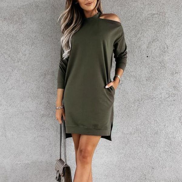 casual dresses lady half open collar hollow patchwork dress solid long sleeve mini party women autumn loose streetwear, Black;gray
casual dresses lady half open collar hollow patchwork dress solid long sleeve mini party women autumn loose streetwear, Black;gray