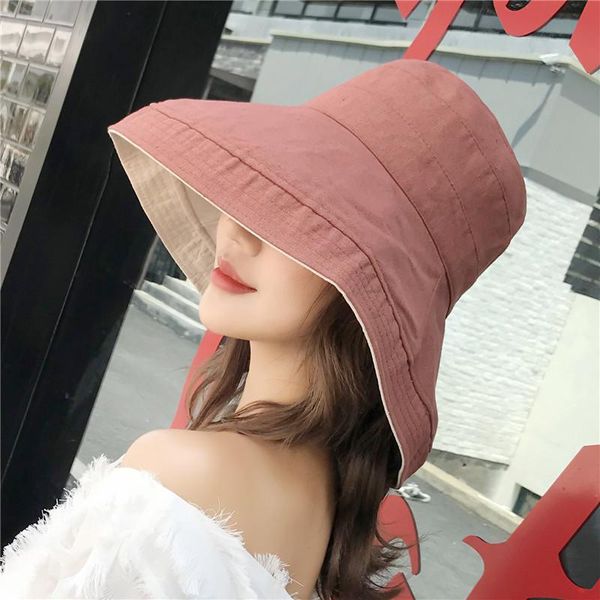 Sunshade Women's Double-sided Color Matching Along The Fisherman's Hat Cotton Folding Sunscreen Wide Brim Hats, Blue;gray
Sunshade Women's Double-sided Color Matching Along The Fisherman's Hat Cotton Folding Sunscreen Wide Brim Hats, Blue;gray