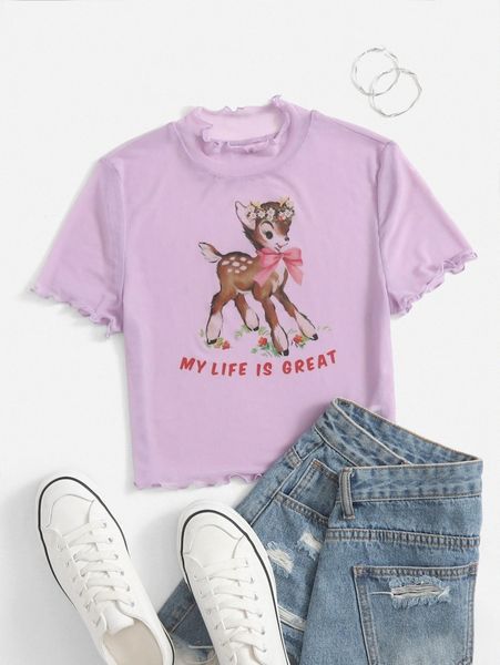 cartoon and slogan graphic sheer mesh i7tl#, White
cartoon and slogan graphic sheer mesh i7tl#, White