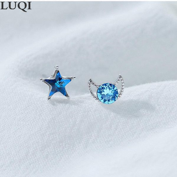 women's fashion s925 silver platinum plated blue star and moon personality stud earrings erd20, Golden;silver
women's fashion s925 silver platinum plated blue star and moon personality stud earrings erd20, Golden;silver