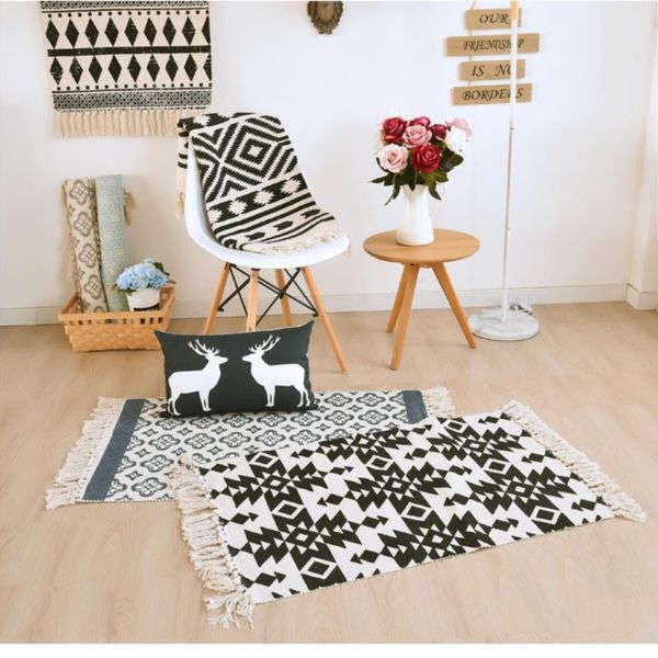 carpets rayuan fashion cotton black and white mats geometric door mat fringed blending tapestry doormat rug 60x90cm 60x130cm
carpets rayuan fashion cotton black and white mats geometric door mat fringed blending tapestry doormat rug 60x90cm 60x130cm