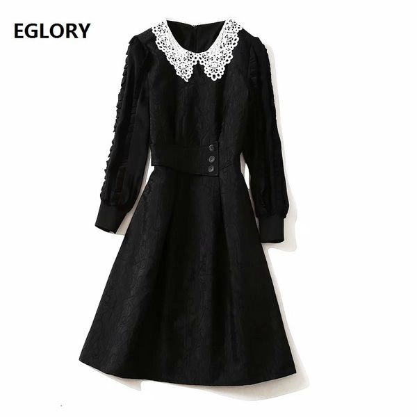 dresses latest fashion designer autumn winter women white lace turn-down collar vintage jacquard print long sleeve, Black;gray
dresses latest fashion designer autumn winter women white lace turn-down collar vintage jacquard print long sleeve, Black;gray