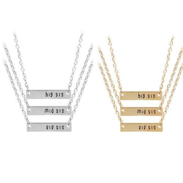 pendant necklaces charm female little mid big sis necklace big/middle/little sister friends sisters 3 pcs/set jewelry, Silver
pendant necklaces charm female little mid big sis necklace big/middle/little sister friends sisters 3 pcs/set jewelry, Silver