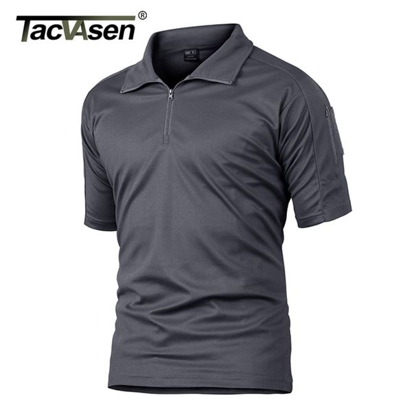 tacvasen summer short sleeve quick dry polos t-shirts men's military tactical combat tee shirts team work hiking sport golf 210714, White;black