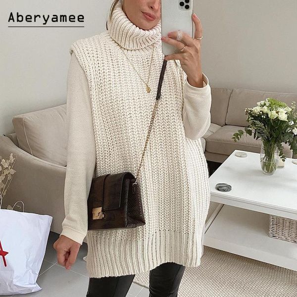 women's vests aberyamee sleeveless black woman vest turtleneck long split knitted sweater high street lady oversized autumn pullovers f, Black;white
women's vests aberyamee sleeveless black woman vest turtleneck long split knitted sweater high street lady oversized autumn pullovers f, Black;white