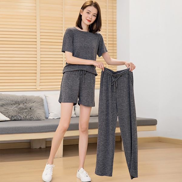 lazy three-piece fairy home pants girlfriends suit internet celebrity casual laid-back style home short sleeve shorts suit, Black;white
lazy three-piece fairy home pants girlfriends suit internet celebrity casual laid-back style home short sleeve shorts suit, Black;white