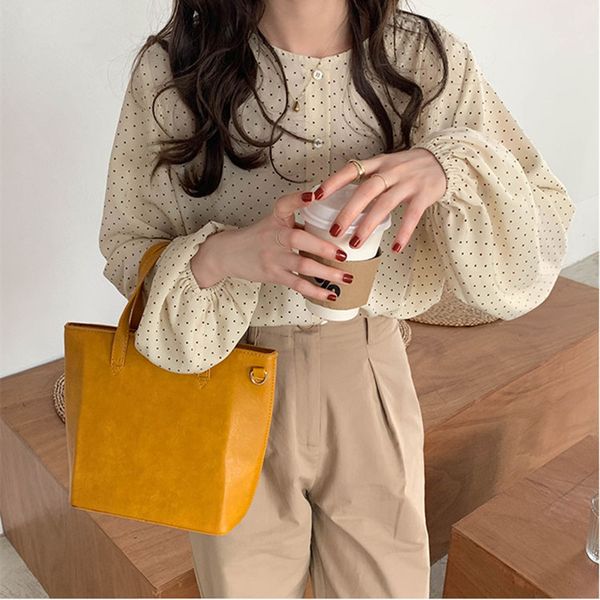 2colors 2021 spring autumn womens blouse korean ins style polka dot shirt women outwear long sleeve vintage (x1813, White
2colors 2021 spring autumn womens blouse korean ins style polka dot shirt women outwear long sleeve vintage (x1813, White