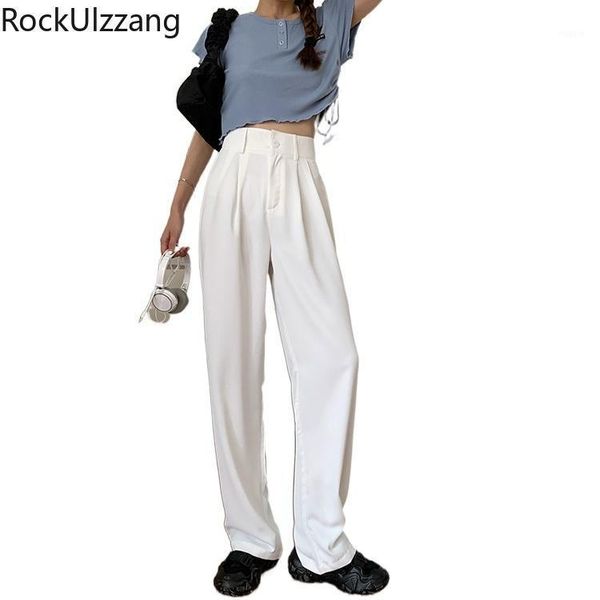 white pink green black solid button zip up waist high streetwear fashion elegant office simple pant women korean trouser women's pants, Black;white
white pink green black solid button zip up waist high streetwear fashion elegant office simple pant women korean trouser women's pants, Black;white