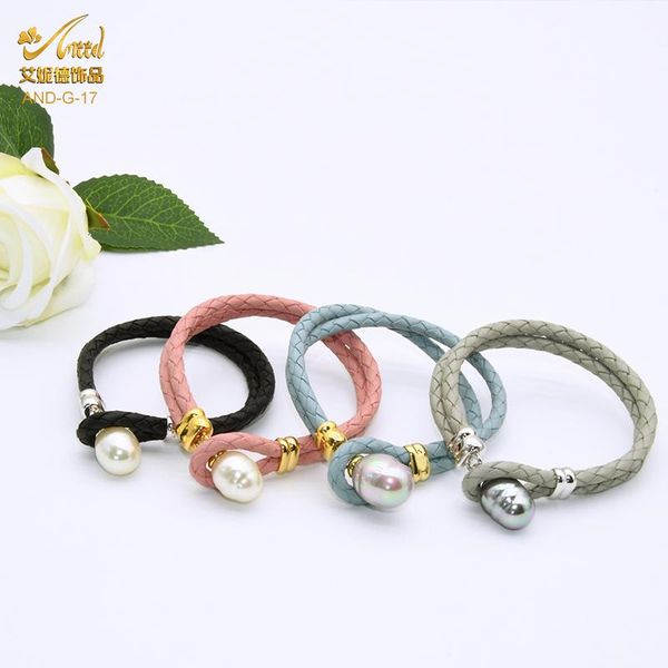 link, chain aniid pearl leather bracelet for women multilayer genuine braided rope jewelry charm original design fashion 18cm, Black
link, chain aniid pearl leather bracelet for women multilayer genuine braided rope jewelry charm original design fashion 18cm, Black