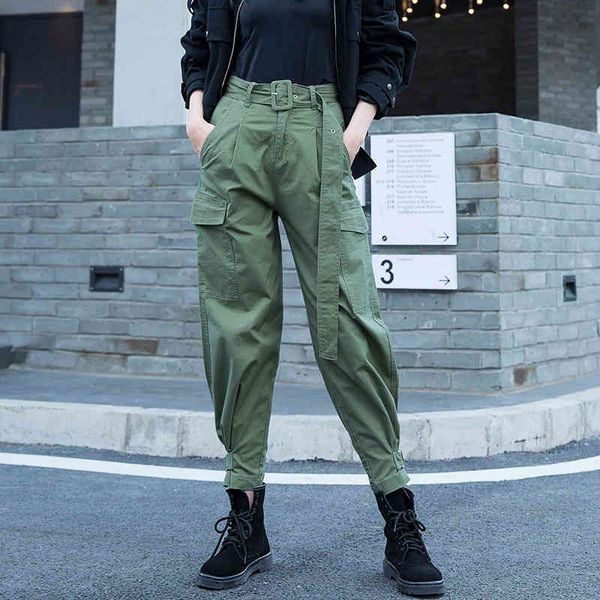 capris adjust women's spring tide 2021 high waist big pocket green army hare pants, Black;white
capris adjust women's spring tide 2021 high waist big pocket green army hare pants, Black;white