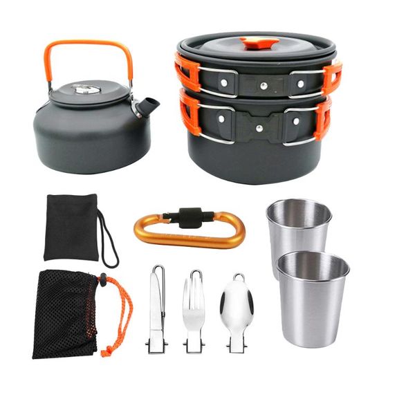 pans 1 set/8 teilig outdoor camping non-stick pan tableware portable teapot 2-3 people cooking tool set for (orange)
pans 1 set/8 teilig outdoor camping non-stick pan tableware portable teapot 2-3 people cooking tool set for (orange)