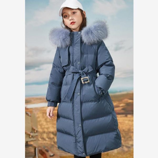 down coat winter girls thicker warm oversize hooded real fur collar outerwear 90% white duck jacket for cold weather a748, Blue;gray
down coat winter girls thicker warm oversize hooded real fur collar outerwear 90% white duck jacket for cold weather a748, Blue;gray