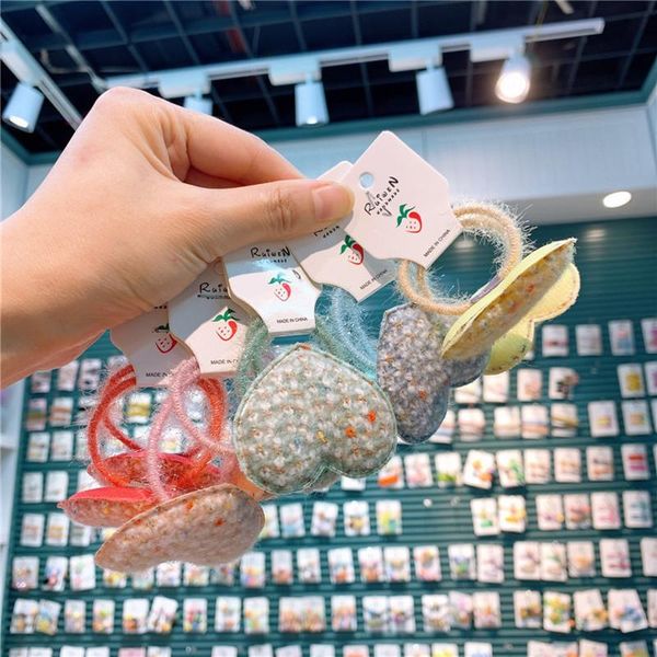 korean temperament girl hair rope plush heart cartoons sweet cute rubber band for children's fashion accessories, Slivery;white
korean temperament girl hair rope plush heart cartoons sweet cute rubber band for children's fashion accessories, Slivery;white
