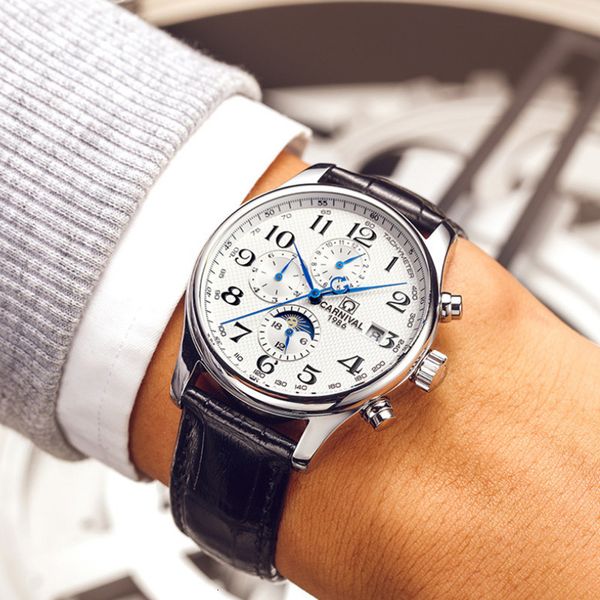 elegant england wind business explanation clocks for men moon phase automatic pulse storage mechanical self-winding calendar clock, Slivery;brown
elegant england wind business explanation clocks for men moon phase automatic pulse storage mechanical self-winding calendar clock, Slivery;brown