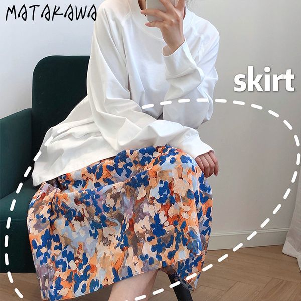 matakawa autumn faldas mujer moda print oil painting fresh women skirt fashion slim women skirt 210513, Black 
matakawa autumn faldas mujer moda print oil painting fresh women skirt fashion slim women skirt 210513, Black