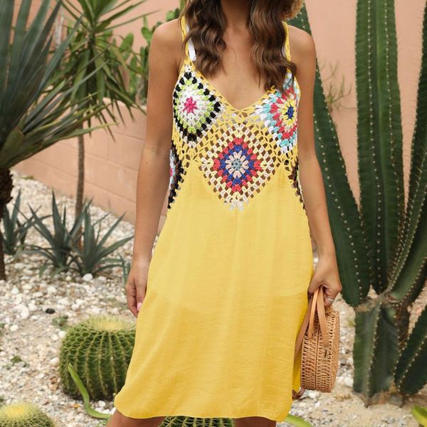 women's swimwear women beach dress crochet spaghetti strap cover-ups summer patchwork v neck sunscreen cover up chic elegant dresses cl, White;black
women's swimwear women beach dress crochet spaghetti strap cover-ups summer patchwork v neck sunscreen cover up chic elegant dresses cl, White;black
