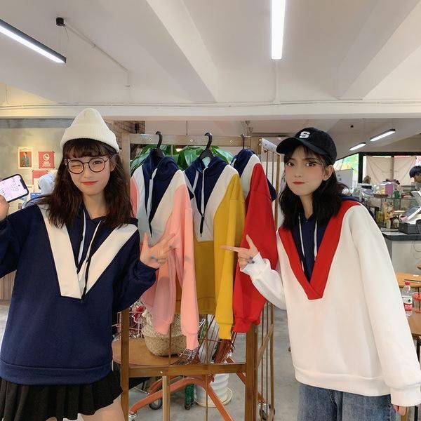 women's hoodies & sweatshirts spring autumn kpop women fake two piece loose fit sweatshirt plus velvet long sleeve casual harajuku hood, Black
women's hoodies & sweatshirts spring autumn kpop women fake two piece loose fit sweatshirt plus velvet long sleeve casual harajuku hood, Black