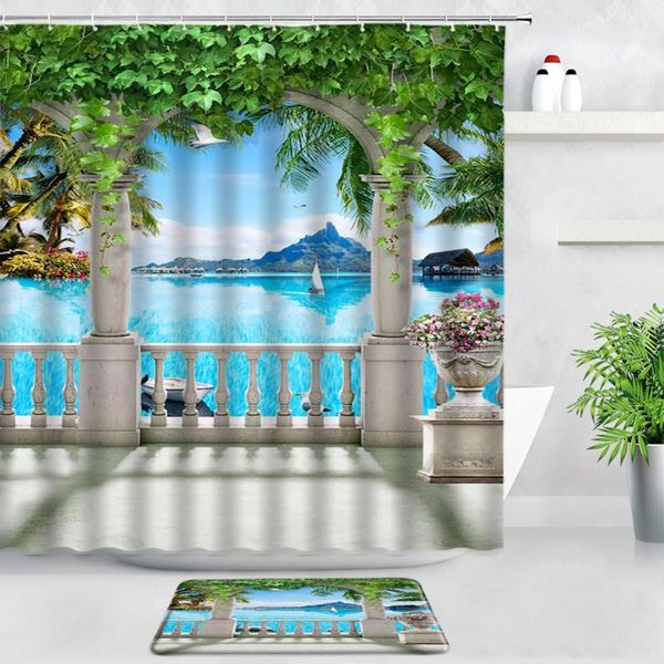 shower curtains 3d ocean scenery curtain set palm trees flowers green plants oil painting bath mat bathroom rug non-slip carpet door mats
shower curtains 3d ocean scenery curtain set palm trees flowers green plants oil painting bath mat bathroom rug non-slip carpet door mats