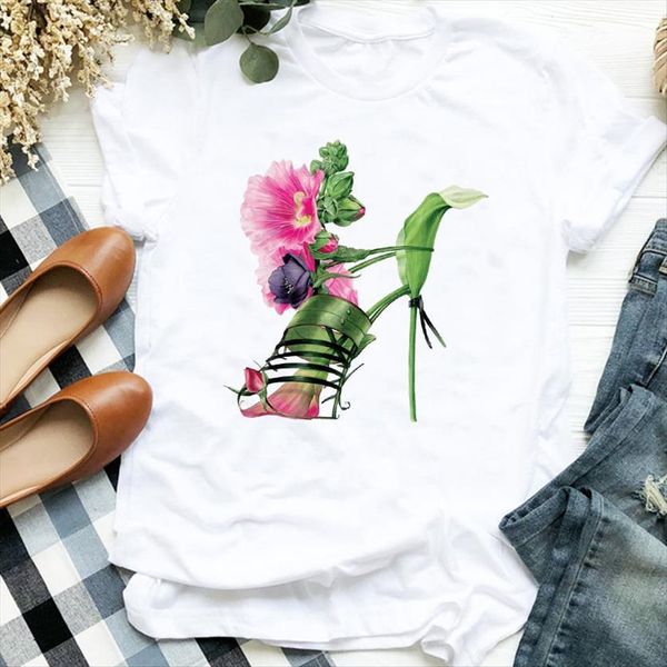 floral high heels shoes women t shirt print short sleeve o neck loose tee female clothes camisetas mujer, White
floral high heels shoes women t shirt print short sleeve o neck loose tee female clothes camisetas mujer, White